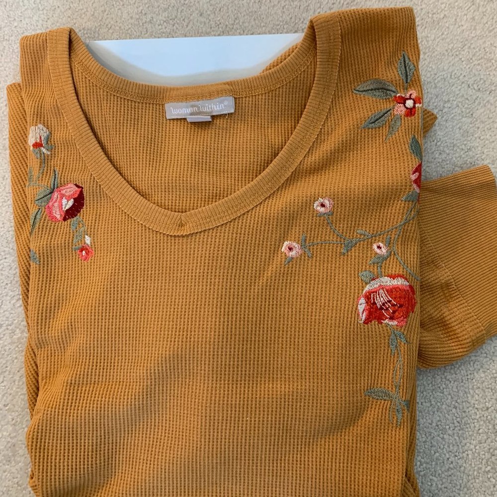 V-Neck Long Sleeve Top